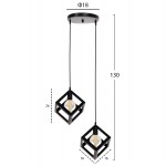 ΦΩΤΙΣΤΙΚΟ ΟΡΟΦΗΣ ΚΡΕΜΑΣΤΟ HM4035 2 ΚΥΒΟΙ ΜΑΥΡΟ ΜΕΤΑΛΛΟ Φ18x130Yεκ.