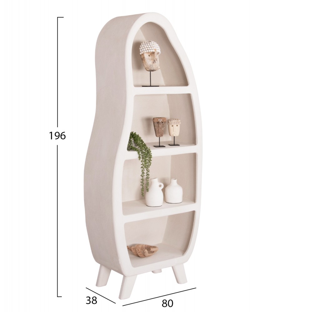 ΡΑΦΙΕΡΑ ΣΕΙΡΑ SANTORINI HM18067 MDF ΣΕ ΥΠΟΛΕΥΚΟ ΧΡΩΜΑ 80x38x196Υεκ.