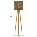 ΕΠΙΔΑΠΕΔΙΟ ΦΩΤΙΣΤΙΚΟ HM4351 RUBBERWOOD-RATTAN-PAPER ROPE ΣΕ ΦΥΣΙΚΟ Φ39x149Υεκ.