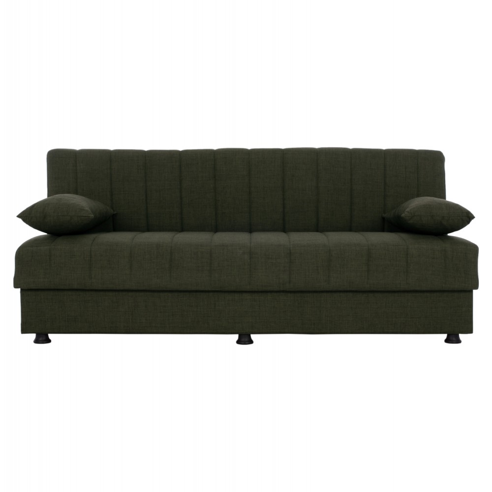 ΚΑΝΑΠΕΣ ΚΡΕΒΑΤΙ ANDRI ΤΡΙΘΕΣΙΟΣ DARK OLIVE HM3239.05 180x72x77 εκ.