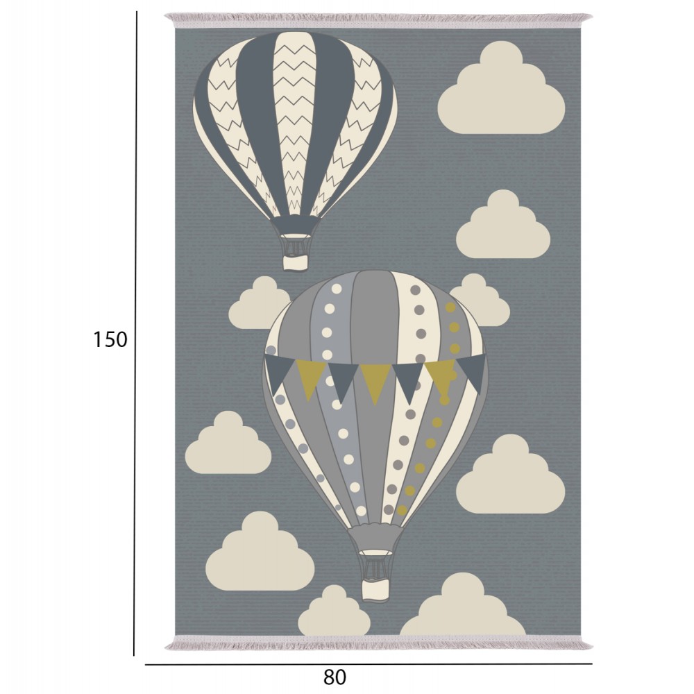 ΠΑΙΔΙΚΟ ΧΑΛΙ ΜΕ ΚΡΟΣΙΑ ΑΕΡΟΣΤΑΤΑ ΜΠΛΕ HM7678.23 80Χ150 εκ.