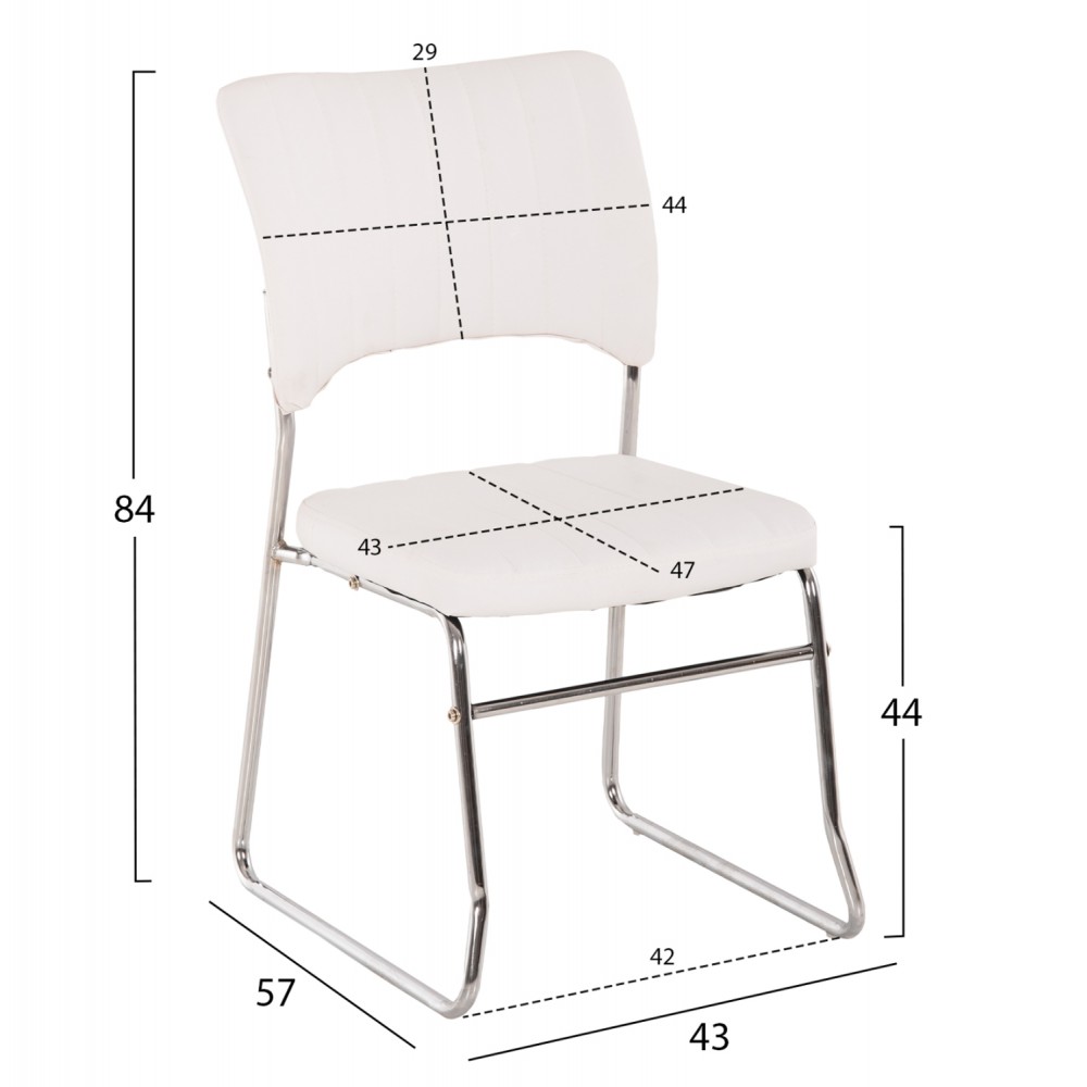 ΚΑΡΕΚΛΑ QUENTI HM1071.02 ΛΕΥΚΗ 52x60x85 εκ.