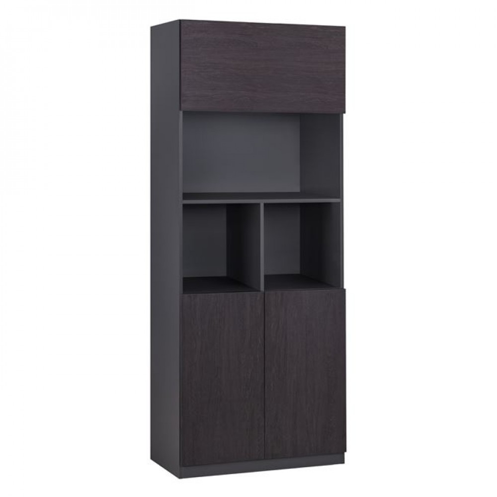 ΒΙΒΛΙΟΘΗΚΗ ΓΡΑΦΕΙΟΥ ΕΠΑΓΓΕΛΜΑΤΙΚΗ ROSEWOOD HM2089 ΜΕΛΑΜΙΝΗ ΓΚΡΙ-WENGE 80Χ40Χ200Υεκ.