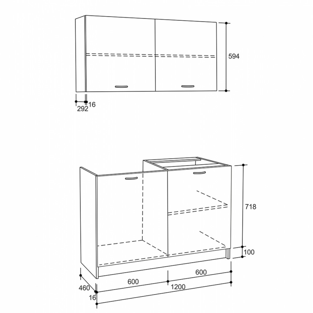 ΣΥΝΘΕΣΗ ΚΟΥΖΙΝΑΣ BLAINE ΜΕΛΑΜΙΝΗ SONAMA-ΛΕΥΚΟ HM2439 120x46-29,2εκ.