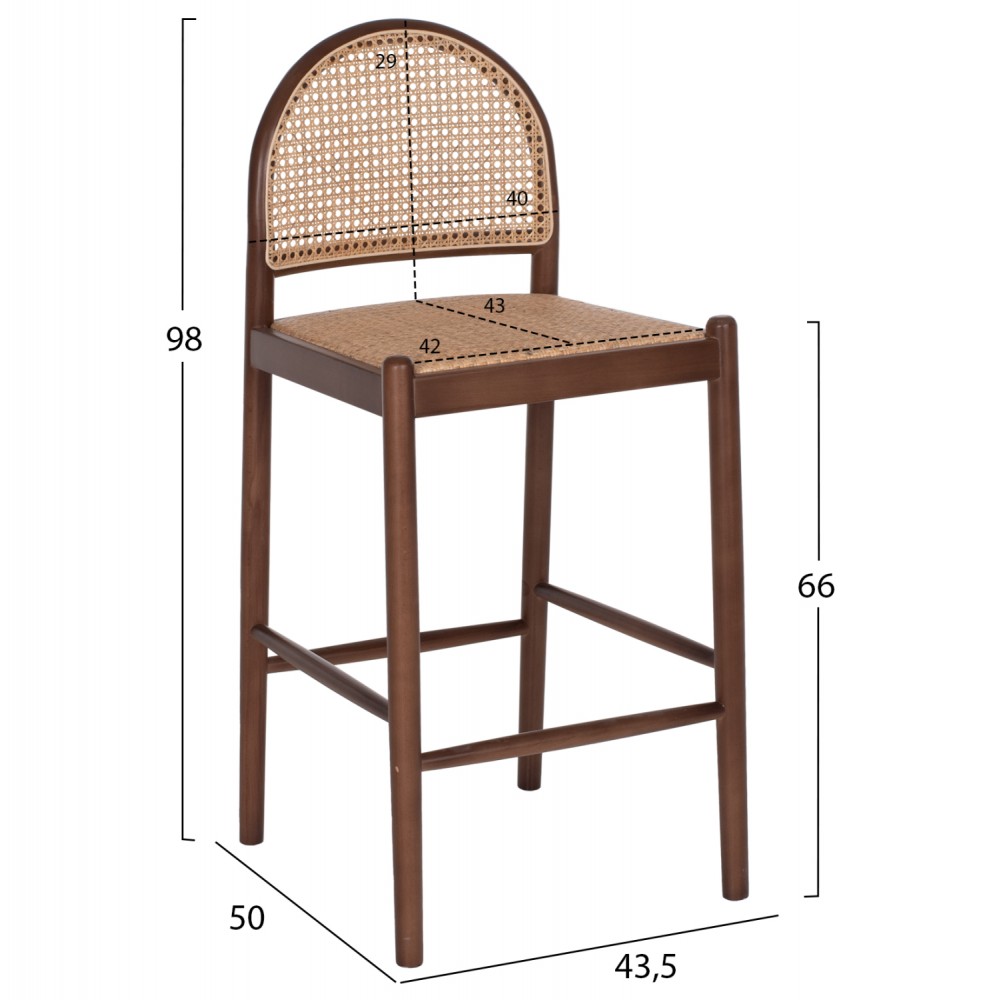 ΣΚΑΜΠΟ ΑΠΟ ΟΞΙΑ-RATTAN ΑΨΙΔΑ ΠΛΑΤΗ ΚΑΡΥΔΙ 43,5x50x98Yεκ.HM9408.04