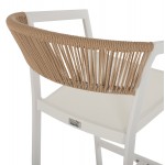 ΣΚΑΜΠΟ ΑΛΟΥΜΙΝΙΟΥ ΛΕΥΚΟ ΜΕ ΜΠΡΑΤΣΑ RATTAN & TEXTLINE 56x58x105Yεκ. HM5892.22