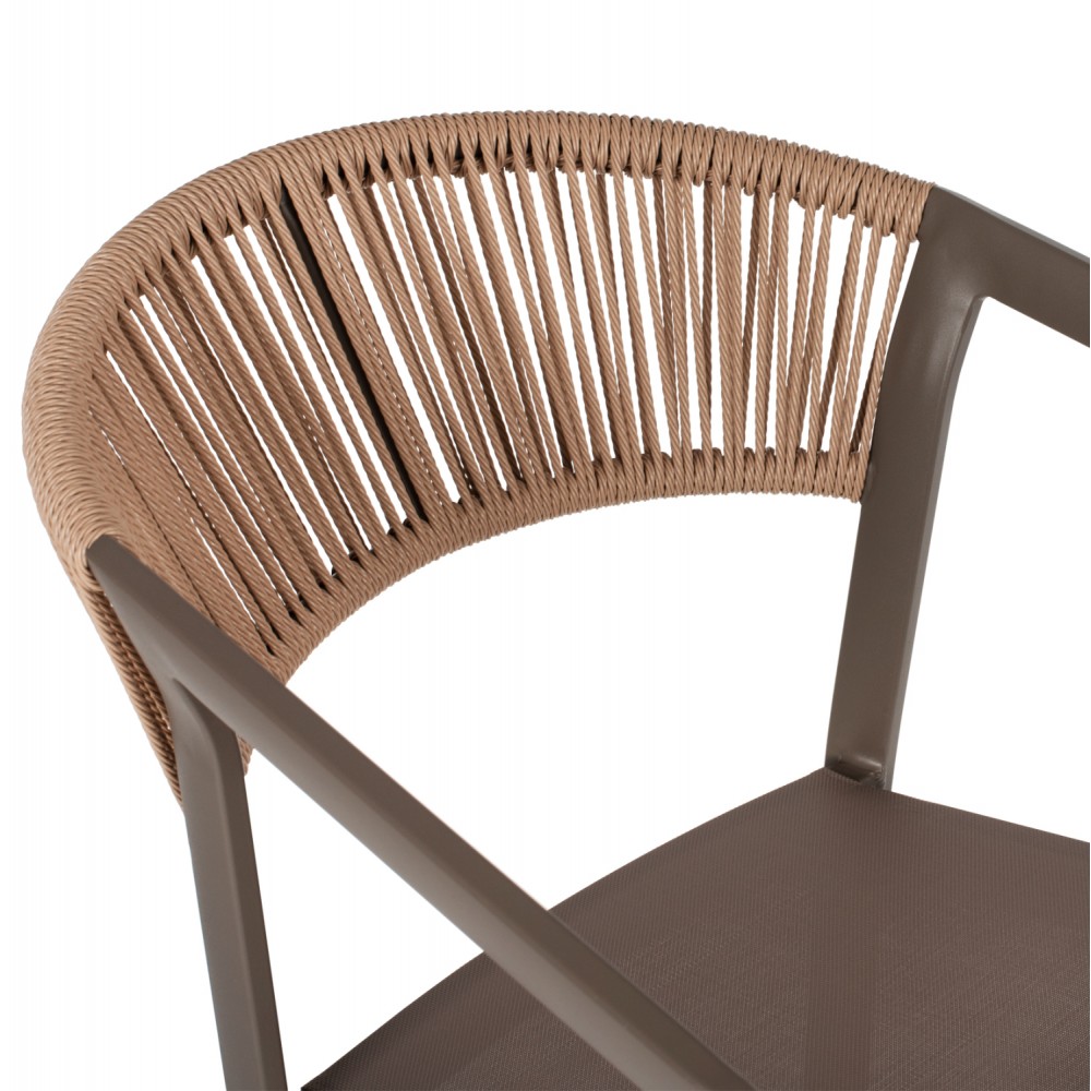 ΣΚΑΜΠΟ ΑΛΟΥΜΙΝΙΟΥ ΣΑΜΠΑΝΙ ΜΕ ΜΠΡΑΤΣΑ RATTAN & TEXTLINE 56x58x105Yεκ.HM5892.23