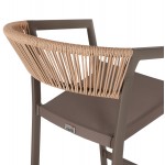 ΣΚΑΜΠΟ ΑΛΟΥΜΙΝΙΟΥ ΣΑΜΠΑΝΙ ΜΕ ΜΠΡΑΤΣΑ RATTAN & TEXTLINE 56x58x105Yεκ.HM5892.23