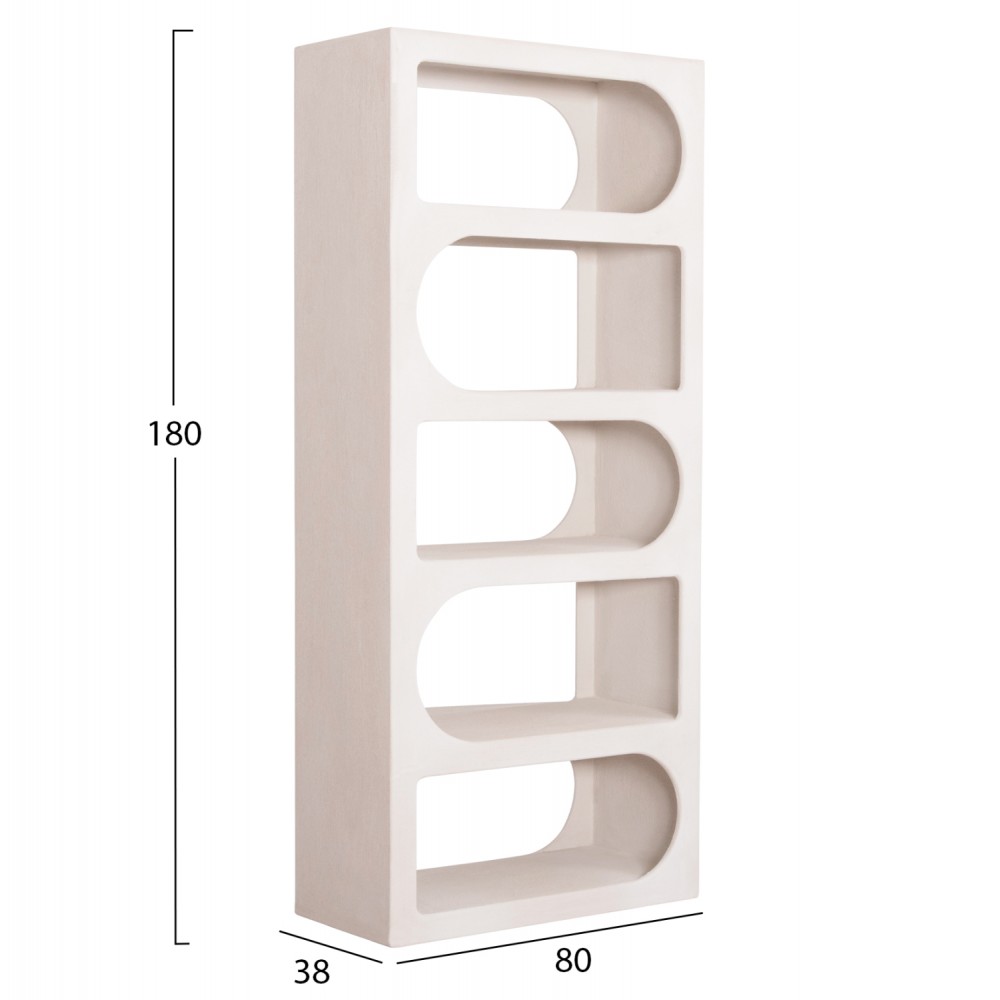 ΒΙΒΛΙΟΘΗΚΗ ΣΕΙΡΑ SANTORINI HM18062 MDF ΣΕ ΥΠΟΛΕΥΚΟ ΧΡΩΜΑ 80x38x180Yεκ.