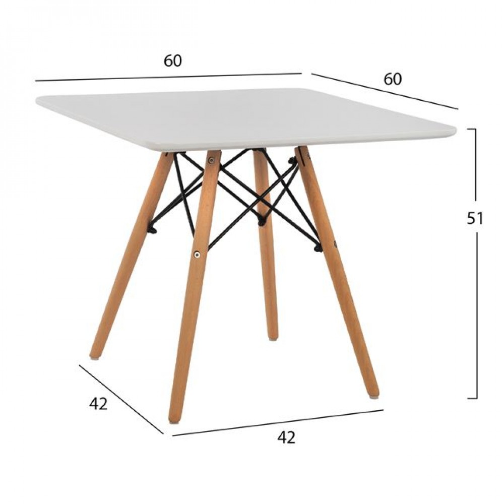 ΤΡΑΠΕΖΙ MINIMAL KID 60X60X51Yεκ. ΛΕΥΚΟ HM8452.01