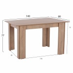 ΤΡΑΠΕΖΙ ΚΟΥΖΙΝΑΣ 140x80x77Υεκ. SONAMA OAK HM2429.01