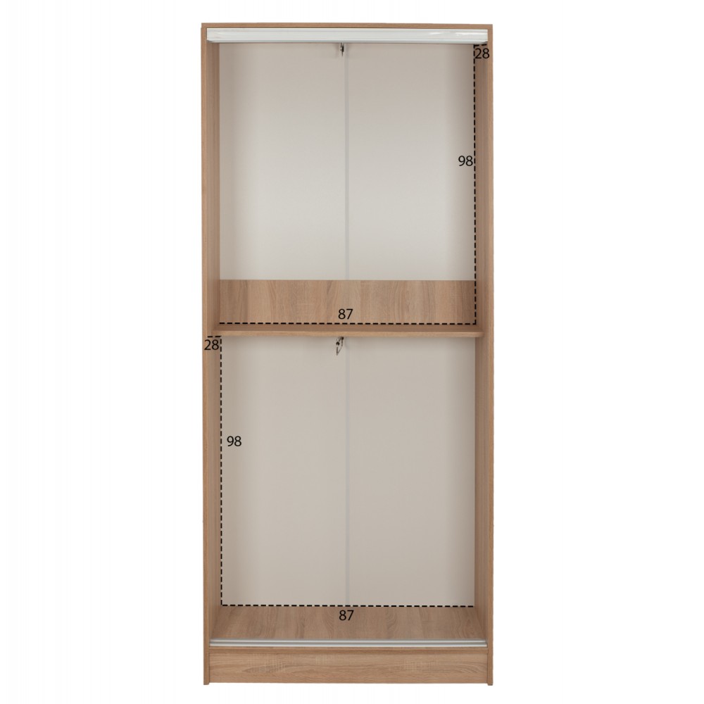 ΝΤΟΥΛΑΠΑ ΣΥΡΟΜΕΝΗ ADLER ΜΕΛΑΜΙΝΗΣ 90x45x210Yεκ. SONAMA OAK 2ΦΥΛΛΗ HM2436.01