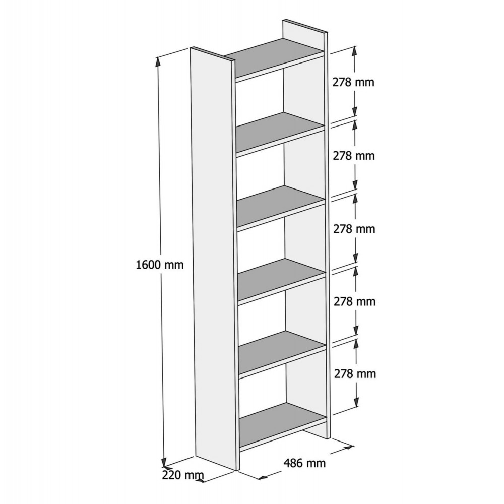 ΒΙΒΛΙΟΘΗΚΗ CLASSIKER HM9226.11 ΜΕΛΑΜΙΝΗΣ ΛΕΥΚH 48,5x22x160Υεκ.