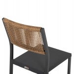 ΚΑΡΕΚΛΑ ΑΛΟΥΜΙΝΙΟΥ ΑΝΘΡΑΚΙ ΜΕ RATTAN ΚΑΙ TEXTLINE HM5921.01 46x55,5x83Υ εκ.