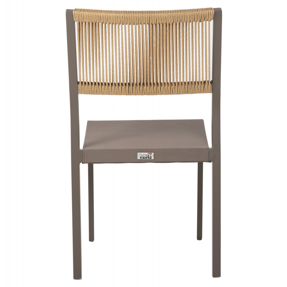 ΚΑΡΕΚΛΑ ΑΛΟΥΜΙΝΙΟΥ ΣΑΜΠΑΝΙ ΜΕ RATTAN & TEXTLINE HM5921.03 46x55,5x83 εκ.