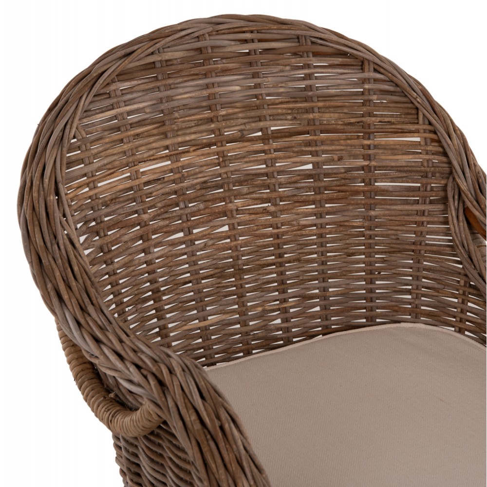 ΠΟΛΥΘΡΟΝΑ ΜΕ ΕΚΡΟΥ ΜΑΞΙΛΑΡΙ KEYLA HM9536 ΚΑΦΕ RATTAN 63x65x87Υεκ.