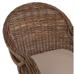 ΠΟΛΥΘΡΟΝΑ ΜΕ ΕΚΡΟΥ ΜΑΞΙΛΑΡΙ KEYLA HM9536 ΚΑΦΕ RATTAN 63x65x87Υεκ.