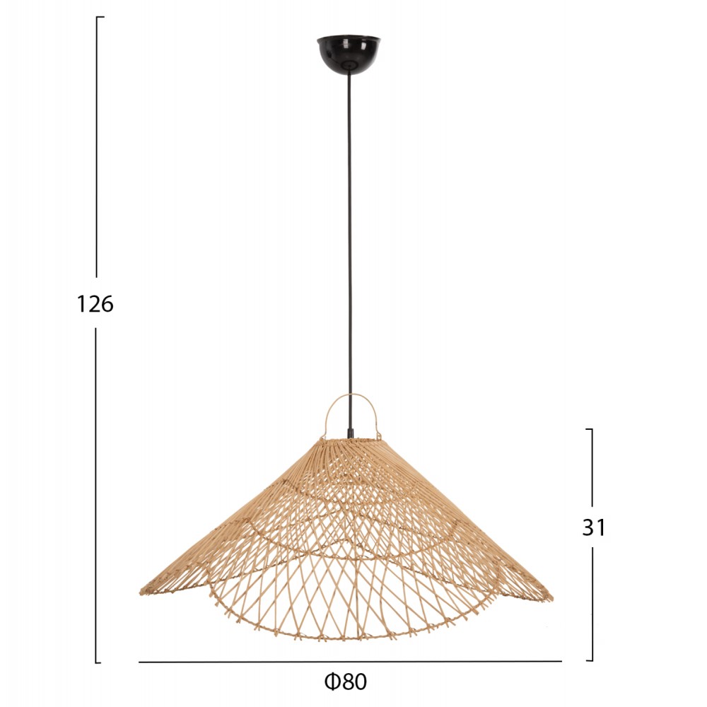 ΦΩΤΙΣΤΙΚΟ ΟΡΟΦΗΣ ΚΡΕΜΑΣΤΟ HM7879.02 RATTAN ΣΕ ΦΥΣΙΚΟ ΧΡΩΜΑ Φ80x126Υ εκ.