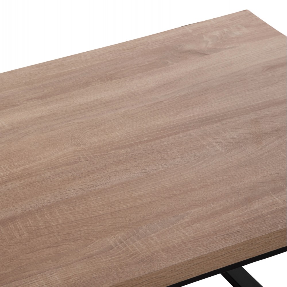 ΤΡΑΠΕΖΙ ΣΑΛΟΝΙΟΥ HM9585.03 MDF SONOMA-ΜΑΥΡΗ ΜΕΤΑΛΛΙΚΗ ΒΑΣΗ 120x60X46Yεκ.