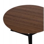 ΤΡΑΠΕΖΙ ΣΑΛΟΝΙΟΥ ΣΤΡΟΓΓΥΛΟ HM9586.04 MDF WALNUT-ΜΑΥΡΗ ΣΑΓΡΕ ΒΑΣΗ Φ80x42Υεκ.