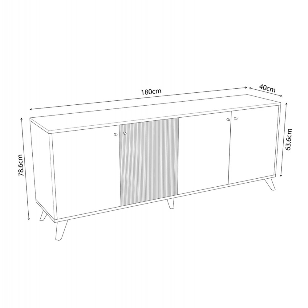 ΜΠΟΥΦΕΣ ΜΕΛΑΜΙΝΗΣ KRUDEN HM9446.11 ΜΑΥΡΟ-ΦΥΣΙΚΟ 180x40x78.6Υεκ.