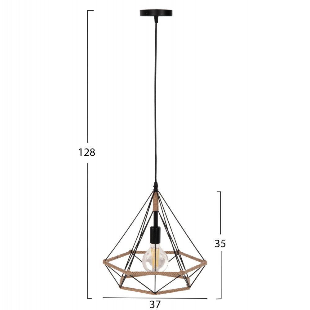 ΦΩΤΙΣΤΙΚΟ ΟΡΟΦΗΣ ΚΡΕΜΑΣΤΟ HM4062 ΜΕΤΑΛΛΟ ΜΑΥΡΟ-ΣΧΟΙΝΙ 33x37x128Υεκ.