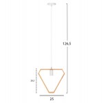 ΦΩΤΙΣΤΙΚΟ ΟΡΟΦΗΣ ΚΡΕΜΑΣΤΟ HM4069 ΤΡΙΓΩΝΟ ΞΥΛΙΝΟ-ΛΕΥΚΟ ΚΑΛΩΔΙΟ 25x28,5x126,5Υεκ.
