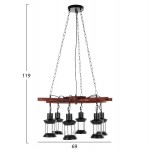 ΦΩΤΙΣΤΙΚΟ ΟΡΟΦΗΣ 6-ΦΩΤΟ HM4116 ΞΥΛΟ-ΜΕΤΑΛΛΟ-ΓΥΑΛΙ 119Υεκ.