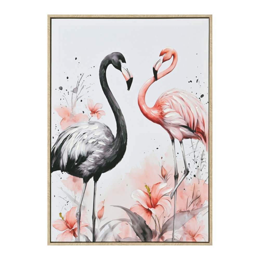 ΠΙΝΑΚΑΣ TOIXOY FLAMINGOS HM4562 ΜΕ ΚΟΡΝΙΖΑ ΜΠΕΖ-ΚΑΜΒΑΣ ΕΚΤΥΠΩΣΗ 52,5x2,8x72,5Υεκ.