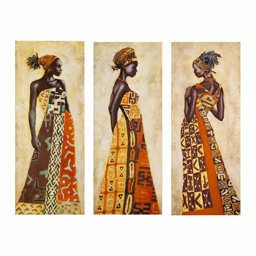 ΠΙΝΑΚΑΣ ΤΡΙΠΤΥΧΟ MDF AFRICAN STYLE WOMEN HM7204.03 60X0,3X50 εκ.