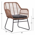 ΣΕΤ ΣΑΛΟΝΙ 4ΤΜΧ ΜΕΤΑΛΛΙΚΟ ΜΕ WICKER ΣΚΟΥΡΟ ΓΚΡΙ - ΜΠΕΖ HM5530
