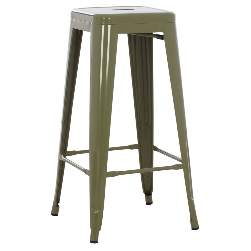 ΣΚΑΜΠΟ BAR ΜΕΤΑΛΛΙΚΟ MELITA ΣΕ DARK OLIVE GREEN HM8642.03 43x43x78 εκ.