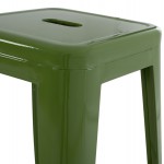 ΣΚΑΜΠΟ BAR ΜΕΤΑΛΛΙΚΟ MELITA ΣΕ LIGHT OLIVE GREEN HM8642.13 43x43x78 εκ.