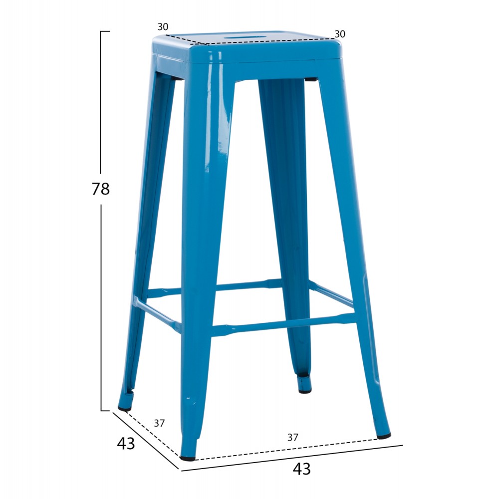 ΣΚΑΜΠΟ ΜΠΑΡ ΜΕΤΑΛΛΙΚΟ MELITA-PRO HM8642.48 ΣΕ ΜΠΛΕ 43x43x78Υεκ.