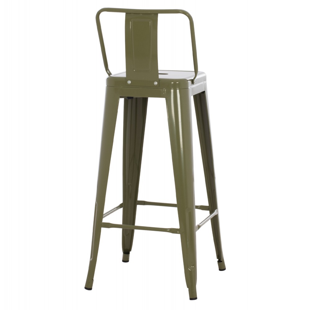 ΣΚΑΜΠΟ BAR ME ΠΛΑΤΗ ΜΕΤΑΛΛΙΚΟ MELITA-PRO HM8643.43 DARK OLIVE GREEN 42x42x100Υεκ.