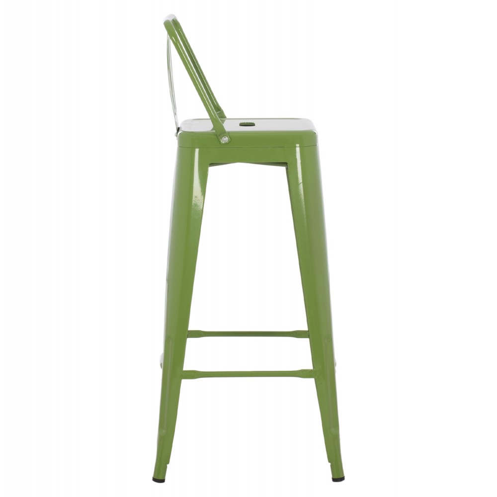 ΣΚΑΜΠΟ BAR ME ΠΛΑΤΗ ΜΕΤΑΛΛΙΚΟ MELITA-PRO HM8643.53 LIGHT OLIVE GREEN 42x42x100Υεκ.