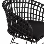 ΠΟΛΥΘΡΟΝΑ ΤΥΠΟΥ ΦΩΛΙΑ ΜΕΤΑΛΛΙΚΗ ALLEGRA HM5456.02 ΜΕ WICKER ΜΑΥΡΟ 59Χ56,5Χ83Υ εκ.