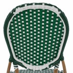 ΚΑΡΕΚΛΑ ΑΛΟΥΜΙΝΙΟΥ BAMBOO LOOK ΜΕ WICKER ΠΡΑΣΙΝΟ ΛΕΥΚΟ HM5792.01 47x55x98 εκ.