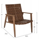 ΠΟΛΥΘΡΟΝΑ ΜΕΤΑΛΛΟ ΟΨΗ ΞΥΛΟΥ & RATTAN ΔΕΡΜΑ-LOOK 63,5x75,5x77εκ.HM5868.01