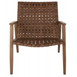 ΠΟΛΥΘΡΟΝΑ ΜΕΤΑΛΛΟ ΟΨΗ ΞΥΛΟΥ & RATTAN ΔΕΡΜΑ-LOOK 63,5x75,5x77εκ.HM5868.01