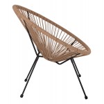 ΠΟΛΥΘΡΟΝΑ ACAPULCO Τ. ΦΩΛΙΑ ΜΕΤΑΛΛΟ ΜΑΥΡΟ ΜΕ TWISTED WICKER HM5871.01 70x73x79 εκ.