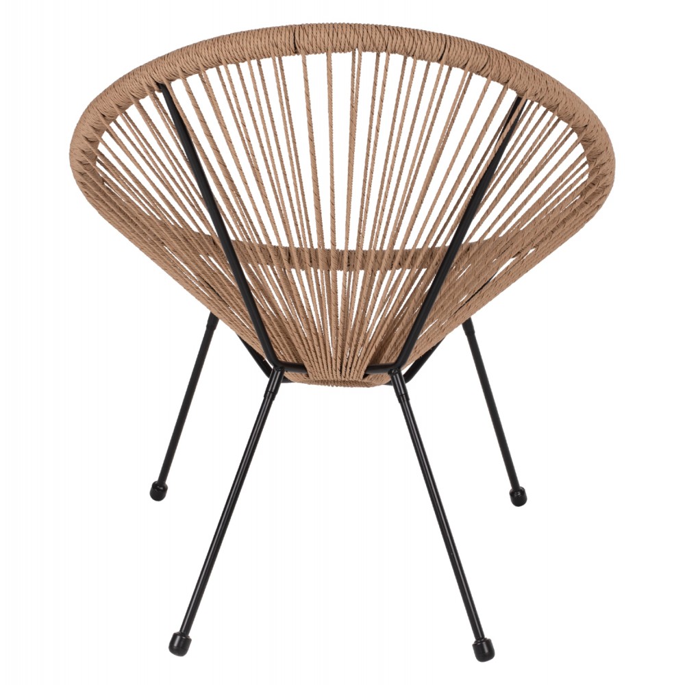 ΠΟΛΥΘΡΟΝΑ ACAPULCO Τ. ΦΩΛΙΑ ΜΕΤΑΛΛΟ ΜΑΥΡΟ ΜΕ TWISTED WICKER HM5871.01 70x73x79 εκ.