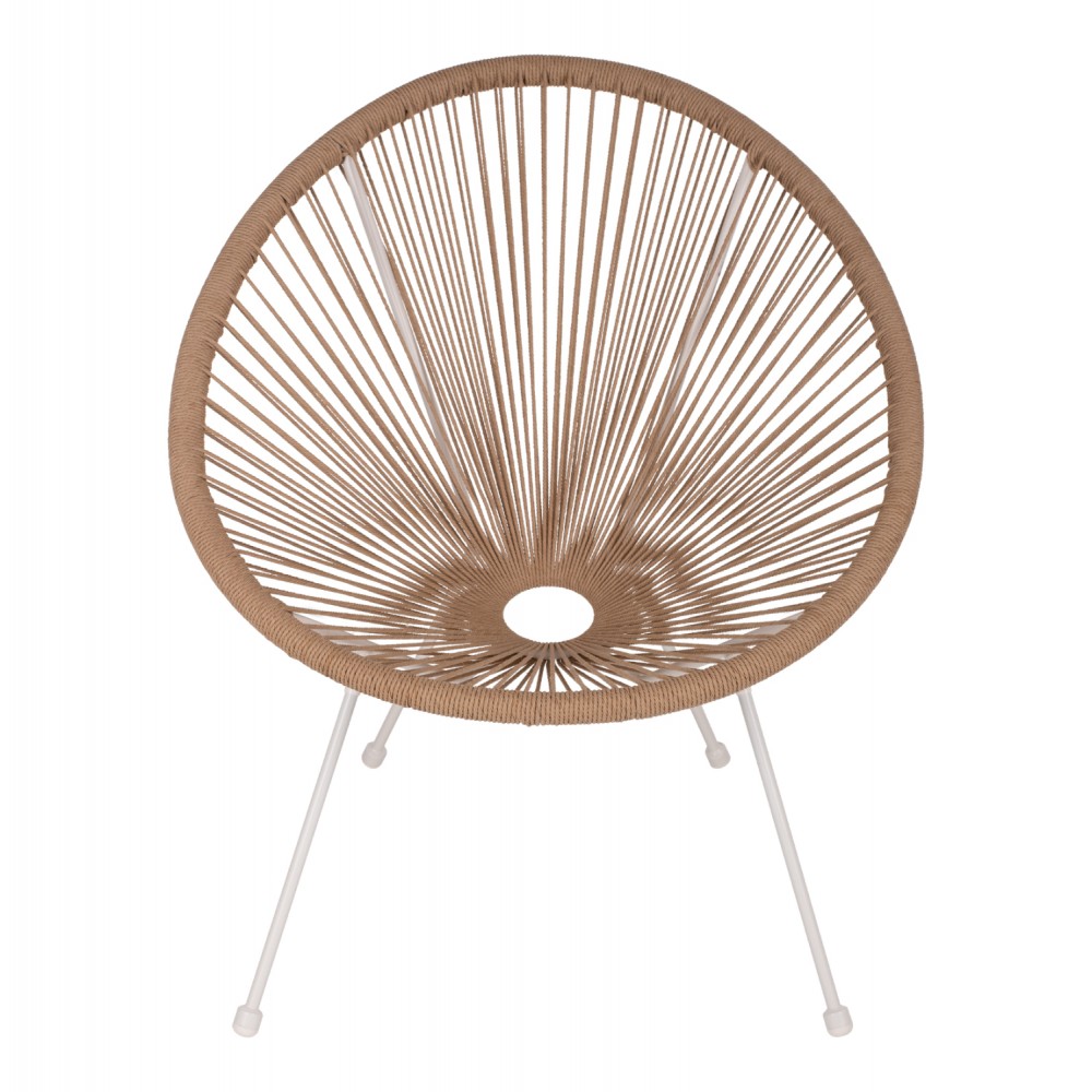 ΠΟΛΥΘΡΟΝΑ ACAPULCO Τ. ΦΩΛΙΑ ΜΕΤΑΛΛΟ ΛΕΥΚΟ ΜΕ TWISTED WICKER HM5871.02 70x73x79 εκ.