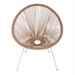 ΠΟΛΥΘΡΟΝΑ ACAPULCO Τ. ΦΩΛΙΑ ΜΕΤΑΛΛΟ ΛΕΥΚΟ ΜΕ TWISTED WICKER HM5871.02 70x73x79 εκ.