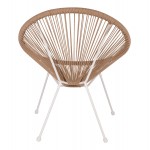 ΠΟΛΥΘΡΟΝΑ ACAPULCO Τ. ΦΩΛΙΑ ΜΕΤΑΛΛΟ ΛΕΥΚΟ ΜΕ TWISTED WICKER HM5871.02 70x73x79 εκ.