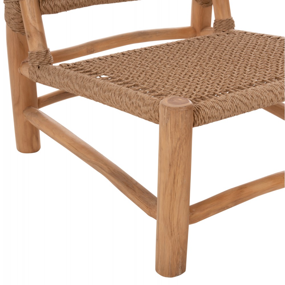 ΚΑΡΕΚΛΑ LONDER HM5986 ΞΥΛΟ TEAK ΣΕ ΦΥΣΙΚΟ ΚΑΙ ΣΥΝΘΕΤΙΚΟ RATTAN 63x77x77Υεκ.