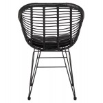 ΠΟΛΥΘΡΟΝΑ ΜΕ ΜΑΞΙΛΑΡΙ ΜΕΤΑΛΛΙΚΗ ALLEGRA HM5450.32 ΜΕ WICKER ΜΑΥΡΟ 58x59x82Υεκ.