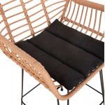 ΣΚΑΜΠΟ ΜΠΑΡ ΨΗΛΟ ALLEGRA HM5640.11 ΜΠΕΖ P.E. RATTAN-ΜΑΥΡΟ ΜΕΤΑΛΛΟ 54x55x108Υεκ.