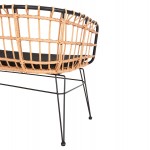 ΠΑΓΚΑΚΙ ΔΙΘΕΣΙΟ ALLEGRA HM5692.11 P.E.RATTAN ΜΠΕΖ-ΜΑΥΡΟΣ ΜΕΤΑΛ.ΣΚΕΛΕΤΟΣ 125x60x77Υεκ