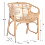 ΠΟΛΥΘΡΟΝΑ MEL ΕΣΩΤ. ΧΩΡΩΝ HM9954.01 ΦΥΣΙΚΟ RATTAN 62x57,5x79,5Υεκ.